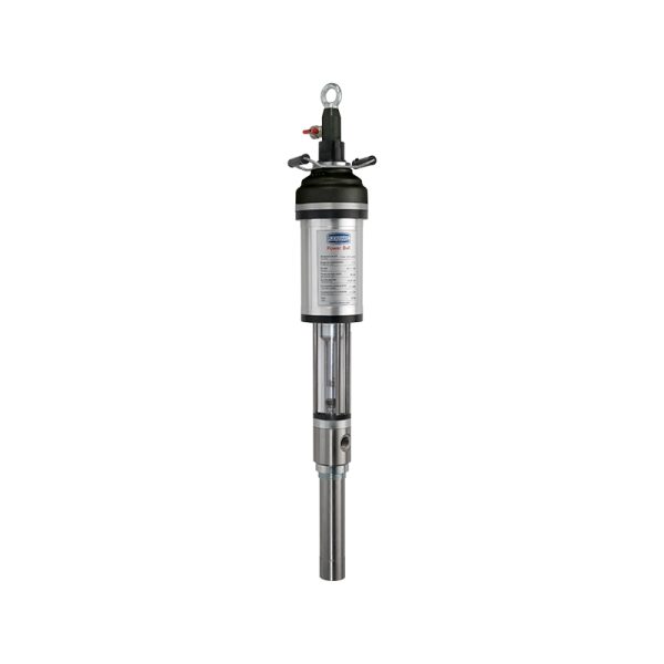 Stainless steel pneumatic pump, Power Bull series, dissociated version, compression ratio 8:1, PTFE seals