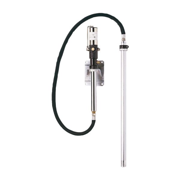 Air operated oil pump - compression ratio 3:1 - double acting - with hose and wall bracket - for 1000 l tanks
