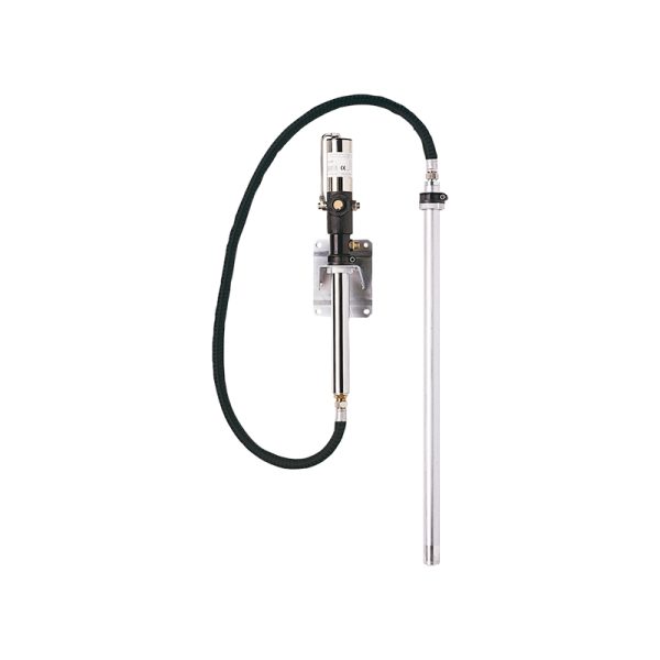 Air operated oil pump - compression ratio 3:1 - double acting - with hose and wall bracket