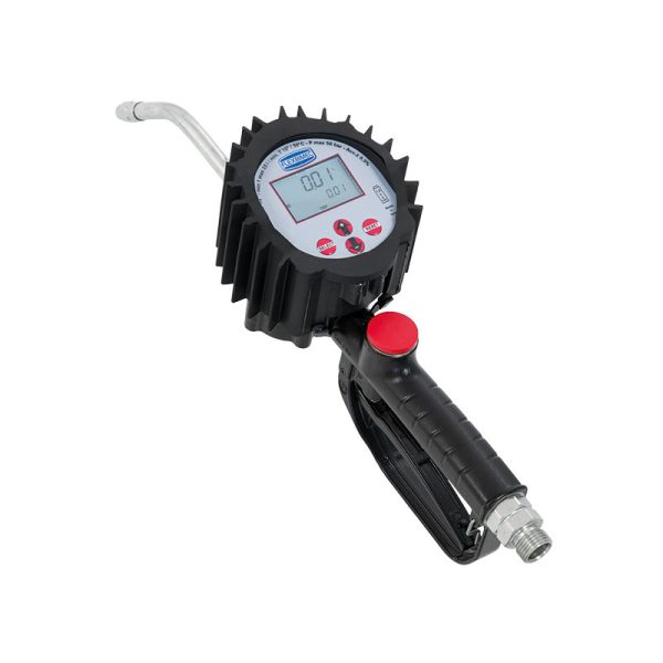 Electronic oval gears flow meter for antifreeze, series "4TT - MARS" with rigid outlet Ø 12 mm and inlet swivel 1/2" BSP (M)