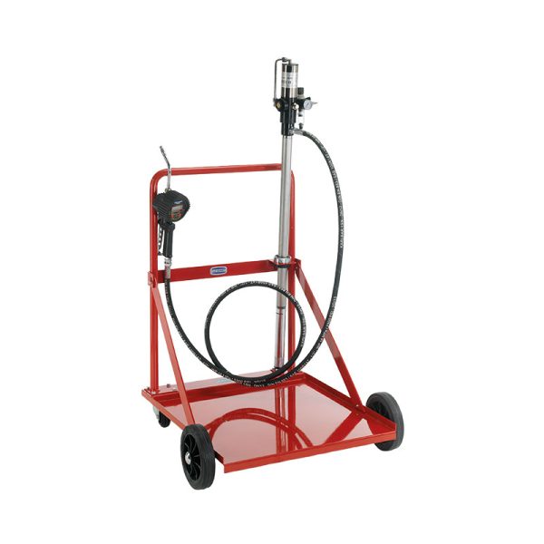 Mobile oil system for 208 l drums with pump R. 3:1, pump adaptor for drums, hose L. 3 m, digital oil meter, pressure regulator and 4…