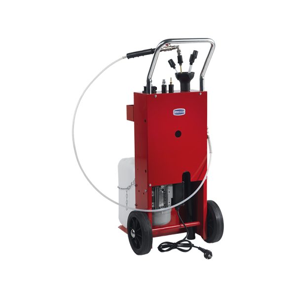 Oil-changer OIL BLITZ, electric model 230 Vac, for suction of motor oil with 2 wheels trolley, set of probes and adaptors, plastic can…