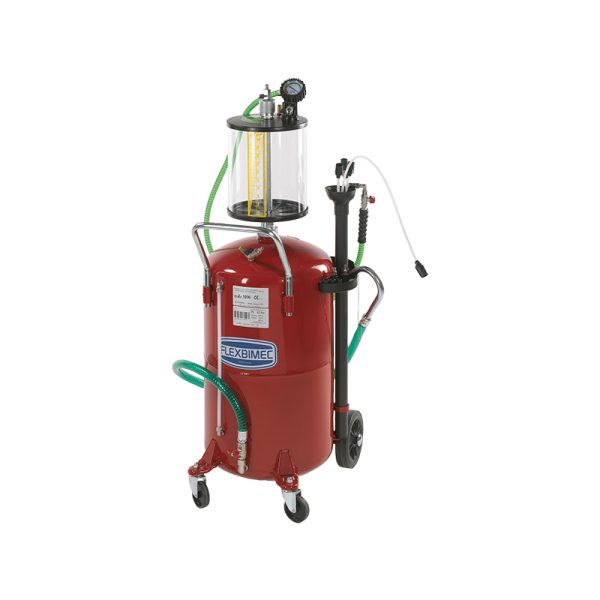 Waste oil wheeled tank extractor, capacity 90 l with inspection chamber 10 l capacity