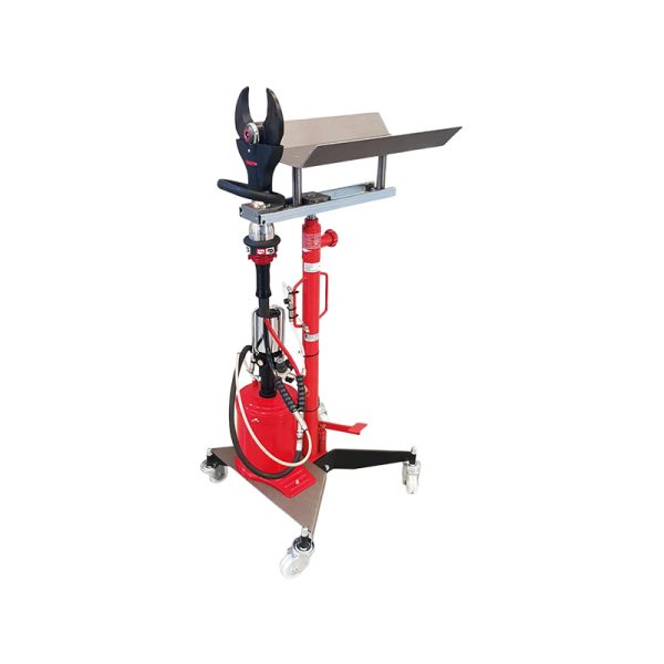 Mobile, pneumo-hydraulic cutter unit for the cutting of vehicle catalysts