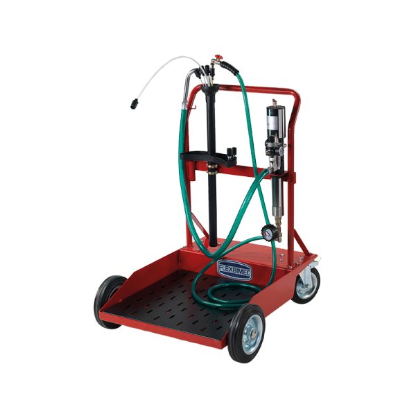 Waste oil wall suction system with pneumatic pump - wheeled version of art. no. 3099