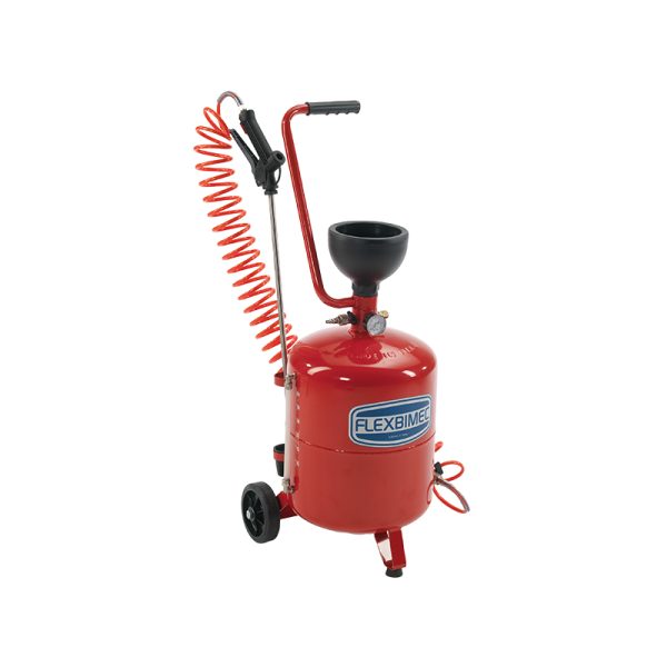 Painted steel AISI 304 sprayer capacity 24 l equipped with 5 m long spiral shaped hose, gun and nozzle