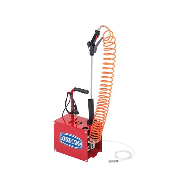 Portable pressure sprayer, with 230 VAC - electric pump in stainless steel, spiral hose, spray gun and lance with nozzle