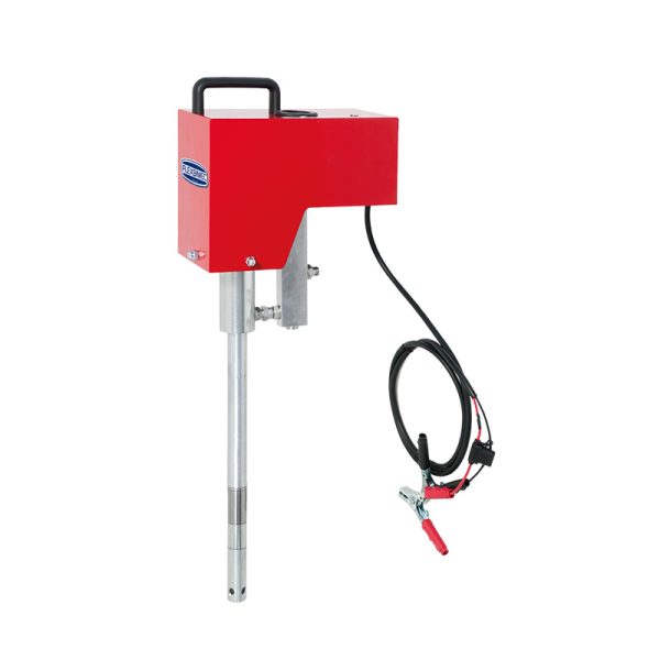 12 Vdc portable electric pump for grease for 50 Kg drums, compression ratio 20:1 - delivery 100 g/min