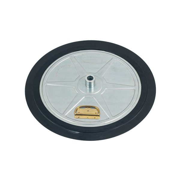 Follower Plate for 180 Kg drums with rubber membrane Ø 590 mm for pneumatic pumps ø 33 mm