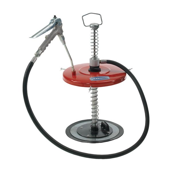 GREASE POWER 750 - Manual operated greasing kit composed by a spring loaded pump for 18/20 kg pails, flexible hose and dispensing gun