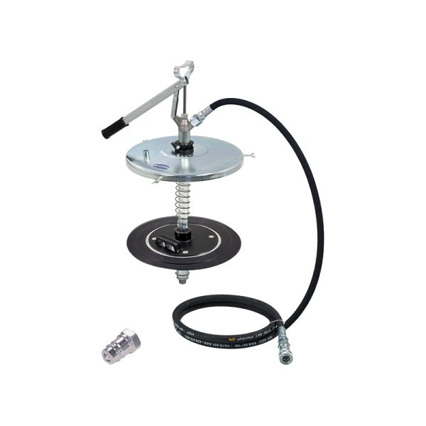 Manual grease transfer kit for the refilling in centralized lubrication systems, consisting of manual lever action grease pump, metal…