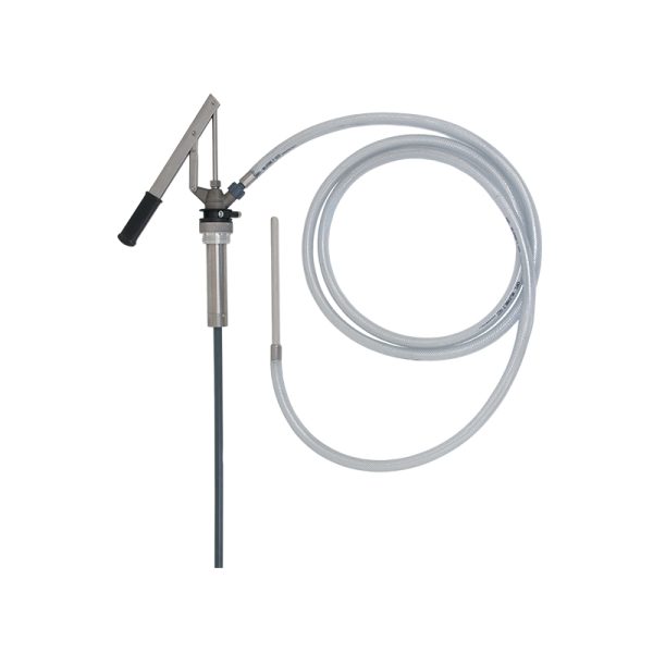 Stainless steel manual pump for urea fluid, with flexible hose length 4 m, rigid filling pipe