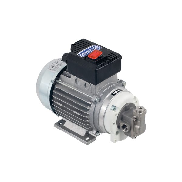 Electric selfpriming gear pump 230 Vac for various fluids and chemical products, stainless steel body, flow rate 10.5 l/min