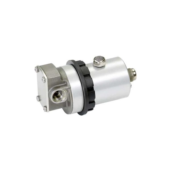Pneumatic rotary oil pump with stainless steel body and shaft and brass gears