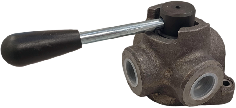 4-way flow diverter in cast iron, open center - connections 1/2" BSP
