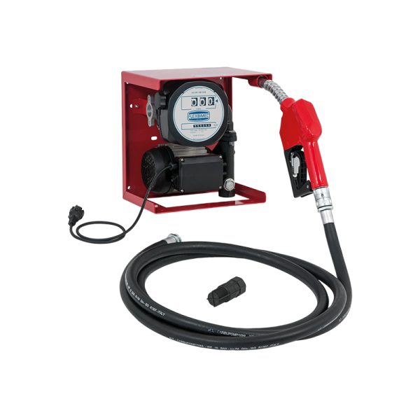 Kit for diesel transfer 230 Vac equipped with mechanical meter, rubber hose and gun automatic stop art. no. 6725