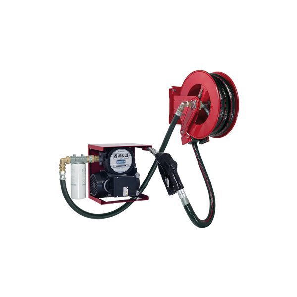 Electric transfer kit 230 Vac for diesel art. no. 6739 with hose reel art. no. 9095 and 8 m - rubber delivery hose Ø 1"