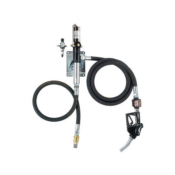 Diesel transfer kit with pneumatic pump 1:1, hose, electronic turbine flow meter and automatic nozzle - Delivery 25 l/min
