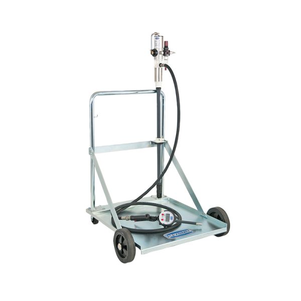 Mobile pneumatic dispensing kit for AdBlue®/DEF for 200 l drums with four wheels trolley, pneumatic pump and digital meter gun