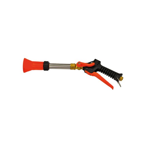 Spray gun with flushing regulator