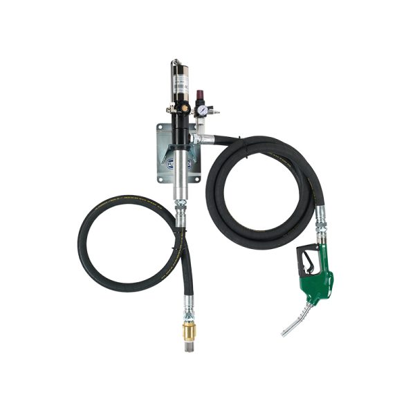 Kit for gasoline transfer, wall installation, with air operated pump, hose and gun - with pump complying with norms ATEX 2014/34/EU