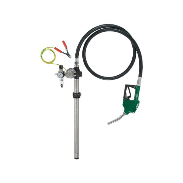 Petrol transfer kit composed by pneumatic pump, hose and gun - with pump complying with norms ATEX 2014/34/EU