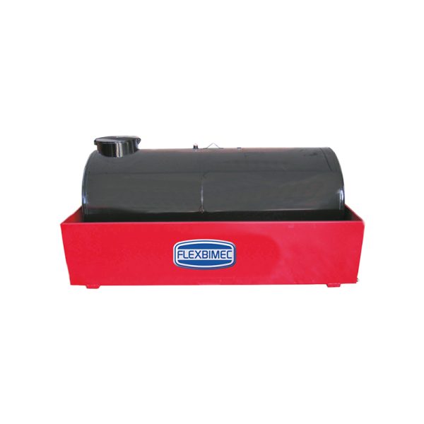 Waste oil steel tank, complete with basin of containment - capacity 1100 l