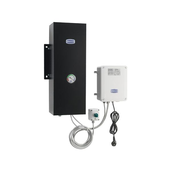 Encased electro-pneumatic central suction system suitable for waste oil