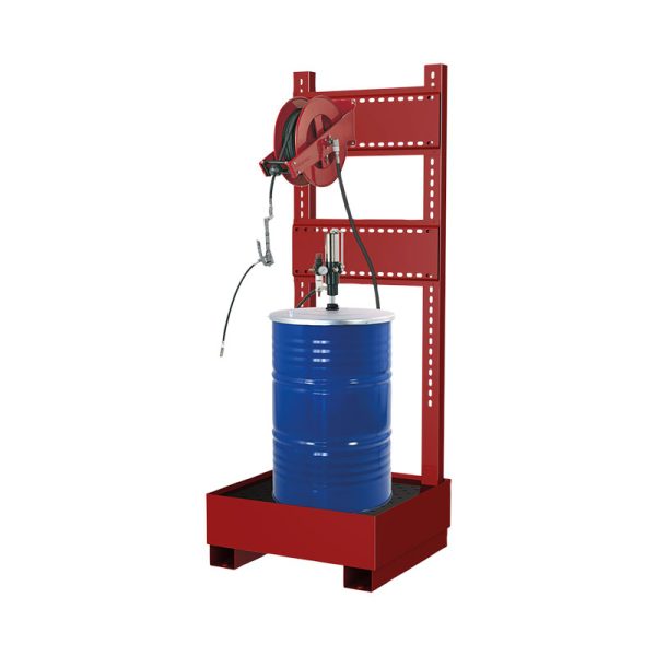 Pneumatic grease supply Kit for 180 kg drums on "Tank Service Base" and with hose reel open art. no. 9016