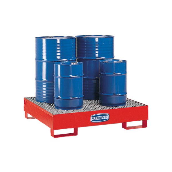 Spill containment pallet for 4 drums 208 l