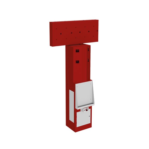 Single post stand painted steel for hose-reels and equipment fixing (customized) - for n. 1 hose-reel
