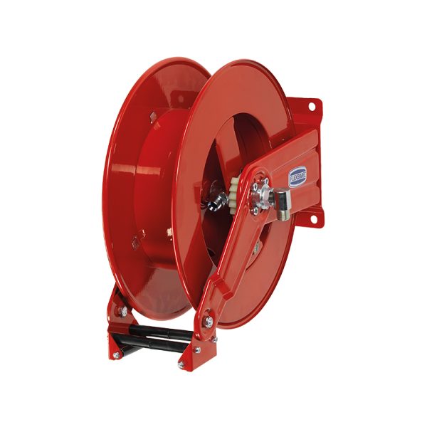 Spring driven painted steel hose reel multi pos. guide L. max 15 m w/o hose - Ø 1"