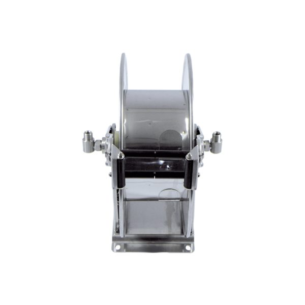 Spring driven stainless steel hose reel - for twin hose - L. max 10 m - ø 1/2" - w/o hose