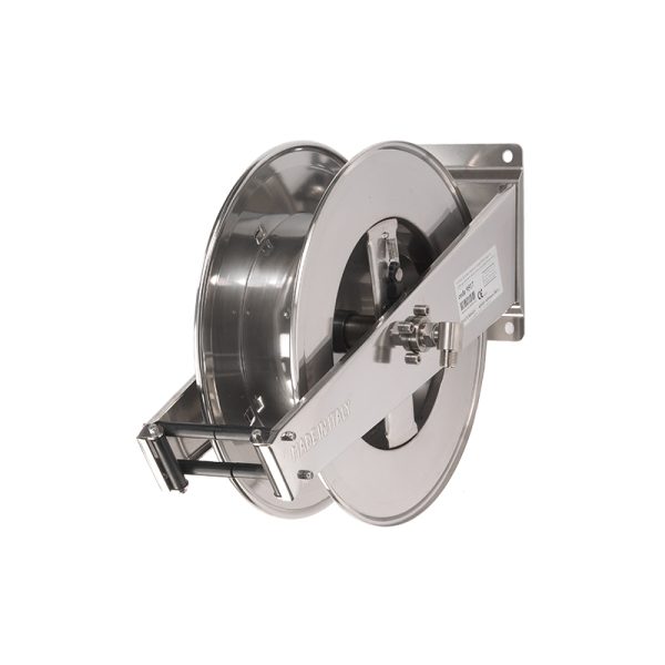 Spring driven stainless steel hose reel L. max 15 m w/o hose - Ø 1/2"