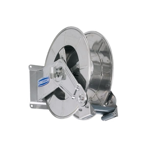 Twin spring driven stainless steel hose reel L. max 18 m w/o hose - Ø 1" - Adjustable arms series