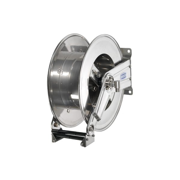 Spring driven stainless steel hose reel multi pos. guide L. max 15 m w/o hose - Ø 1/2"