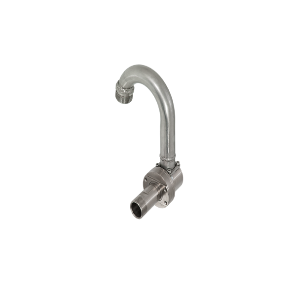 Stainless steel swivel joint AISI 304 for hose reel 1"1/2" M with swivel support with built-in curve - gasket Viton® - P. max 20 bar - T.…