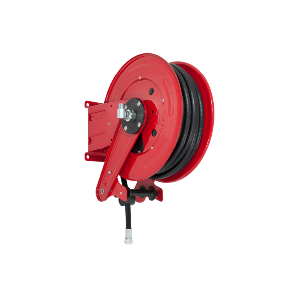 Painted steel automatic spring-driven hose reel ANDROMEDA series for max 10 mt Ø1" hose - disc 434 mm - spool 195 mm - drum 250 mm - w/o…