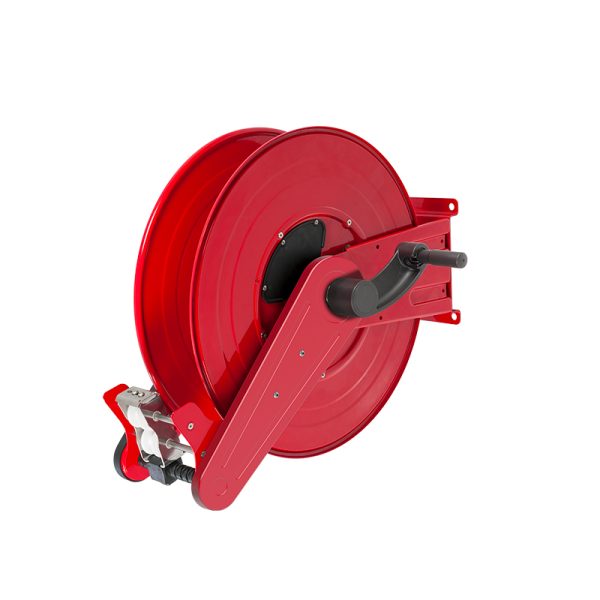 Painted steel manual hose reel ORION RD series for max 13 mt Ø1" hose - disc 540 mm - spool 130 mm - drum 250 mm - with hose guide (w/o…