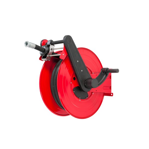 Painted steel manual hose reel ORION RD series for max 18 mt Ø1" hose - disc 540 mm - spool 195 mm - drum 250 mm - with hose guide (w/o…