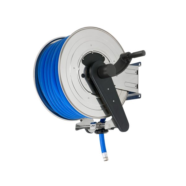 Stainless steel (AISI 304) manual hose reel ORION RD series for max 13 mt Ø1" hose - disc 540 mm - spool 130 mm - drum 250 mm - with hose…