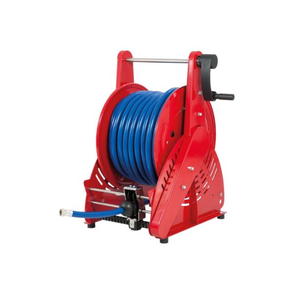 Painted steel manual hose reel ORION HEAVY DUTY series for max 18 mt Ø1" hose - disc 540 mm - spool 195 mm - drum 250 mm - w/o hose guide…