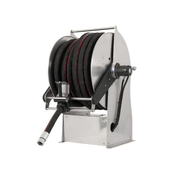 Stainless steel (AISI 304) motor-driven hose reel TITANO series w/o power unit for max 130 mt Ø1/2" hoses - disc 540 mm - spool 400 mm…