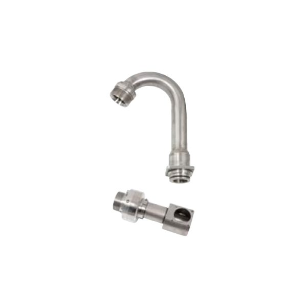 Stainless steel swivel joint AISI 304 for hose reel 1 1/4" M with swivel support with built-in curve - gasket Viton® - NBR - P. max 20 bar…
