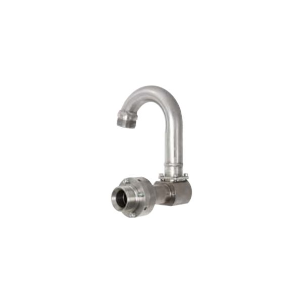 Stainless steel swivel joint AISI 304 for hose reel 1 1/2" M with swivel support with built-in curve - gasket Viton® - NBR - P. max 20 bar…
