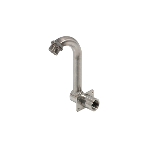 Gooseneck adapter in stainless steel AISI 304 for hose reels, 1" M, internal Ø 20 mm - for hose reel with drum ø 335 mm
