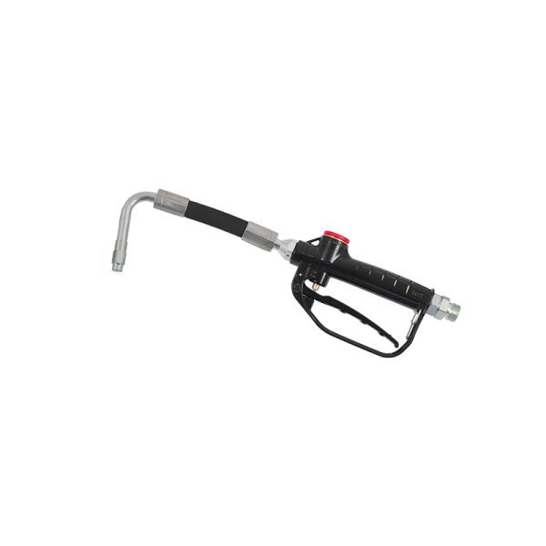 Oil gun art. no. 2180 with flexible outlet, curved rigid 80° stem and automatic anti-drip nozzle