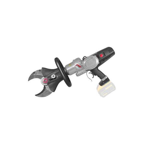 Wheeled kit with cutter for the cutting of vehicle catalysts, sheet material, aluminium profiles and copper cables - with battery