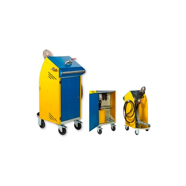 Wheeled kit with pneumatic cutter for the cutting of catalysts of vehicles, sheet metal, aluminium profiles and copper cables