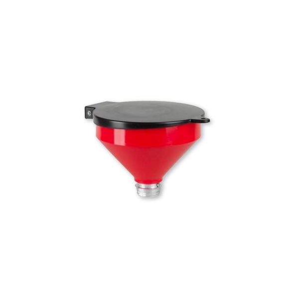 Funnel in polyethylene with cover for disposal for waste oil directly in drums
